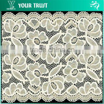 Width 15.7 Centimeter Gold Yellow Stretch Tape Trim Spandex Jacquard Elastic Lace