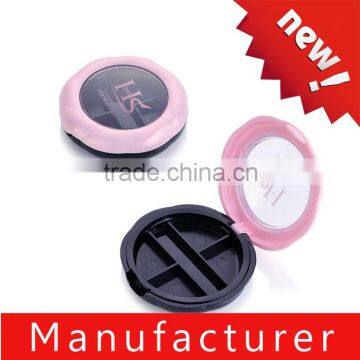 Custom 4 color makeup round empty eye shadow case with window