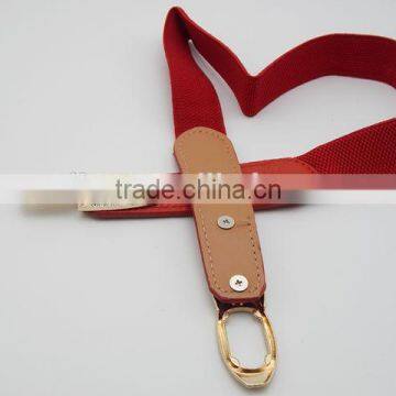 rhinestone plastic buckle belt for lady eco-friendly material strethc fiber elastic rayon PU belt making machine