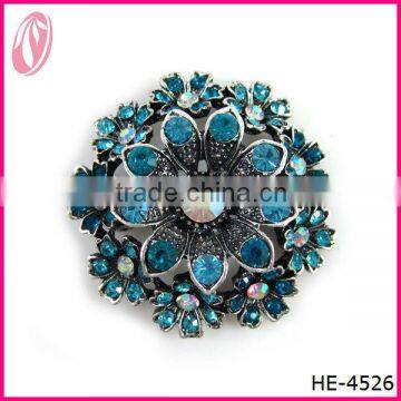 Shining Blue Sapphire Inlaid Big Flower for Women Dress