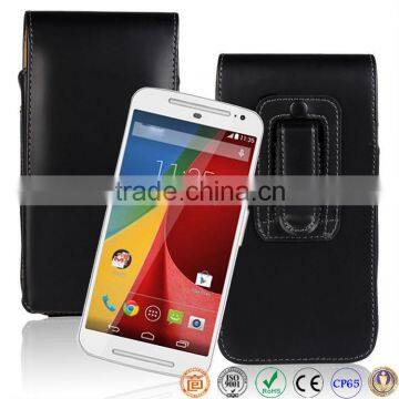 2015 new arrival pu leather with Waist hang phone case for Motorola MOTO G2 XT1079 Moto G LTE