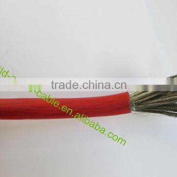 Red 0 AWG power cable for car audio