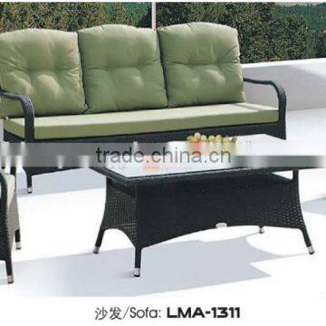 Luxury green wicker garden sofas rattan patio furniture