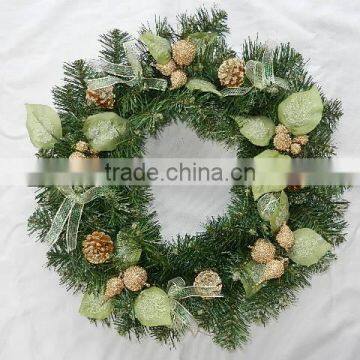 wholesale christmas circle, beautiful wreath decoration,xmas tree assessories heart shape Christmas tree