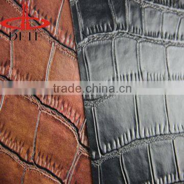 crocodile embossed pu artificial leather for furniture