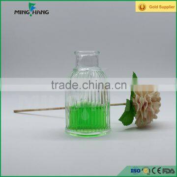 Small striped glass perfume diffuser bottle for wholesale