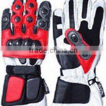 DL-1496 Leather Motorbike Racing Gloves , Leather Sports Gloves