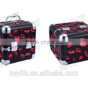 Hot Selling Aluminium Travelling Sexy Red Lips Makeup Case