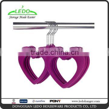 Heart Design Non Slip Velvet Coated Hanging Closet Scarf Hanger/Jewelry Hanger Purple/.