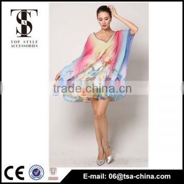 High quality print bikini swim suit bathing suits swimwear cover up beach dress