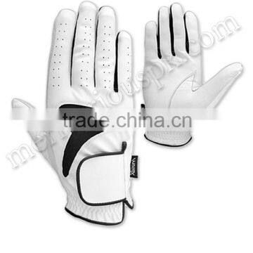 Black White Cabretta Leather Golf Gloves