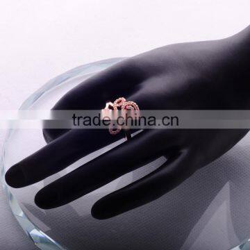 New Design Sale Top Rose Gold Plated Flower Crystal Rings for Women//