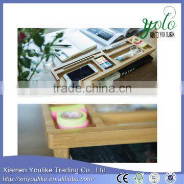 Office/Home Basics Computer and Telephone Desk Organizer Bamboo Office Desk Organizer photo-5