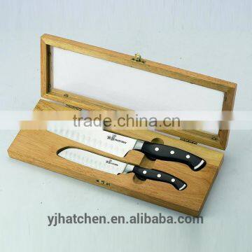 T1 knife wood case/box 5'' and7'' kitchen knife set and fork