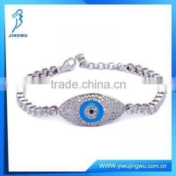 Tennis Design Silver Blue Evil Eye Turkish Bracelet