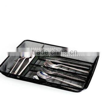 black metal cutery tray