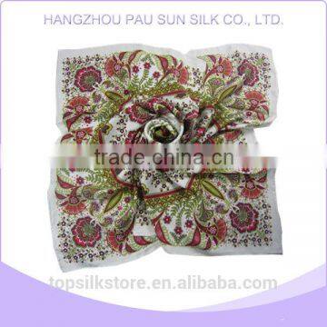 Digital printing square excellent fashion 100% silk scarf