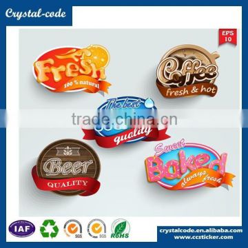 Custom private professional design frozen food sticker