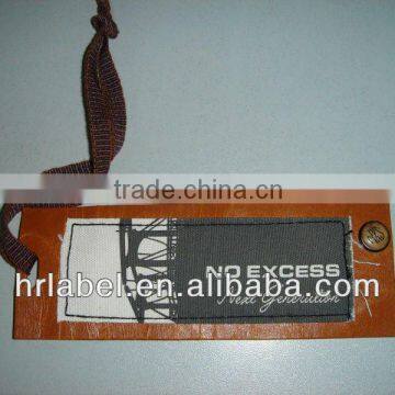 paper hangtag with string and cloth