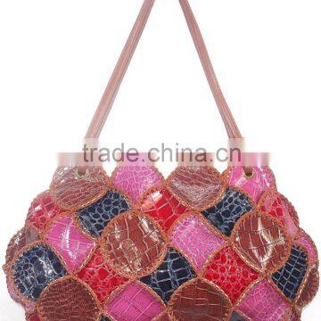 handmade crochet leather bag for female trendy style best quality material low price