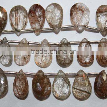 Natural Copper Rutile Faceted Pears