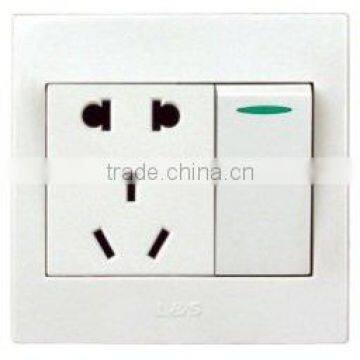 China 1st Brand Lesso (Liansu) Group good selling 10A 250V, 2/3 Pin 2 Way Switched Socket Outlet