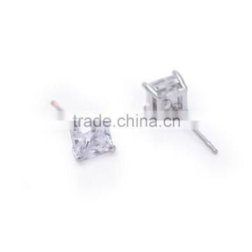 Wholesale Clear Cubic Zirconia Square Design Stud Earrings