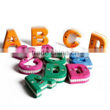 Mini cute letters rubber eraser 3 layer A/B/C;3d letter eraser