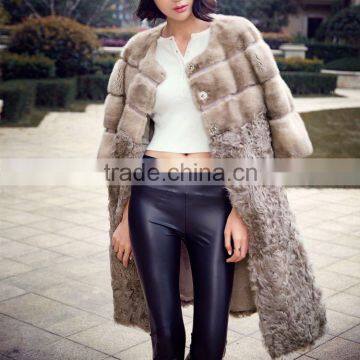 Grey Mink and Kalgan Patchwork Fur Coat