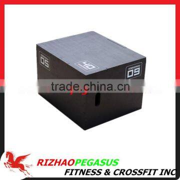 Black Color PLYO BOX WOOD 3 IN 1