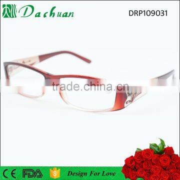 Fashionable polycarbonate young lady reading glasses with diamond and laser pattern