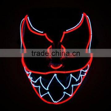 New EL product face party mask for simple design masquerade el wire party mask,el flashing mask