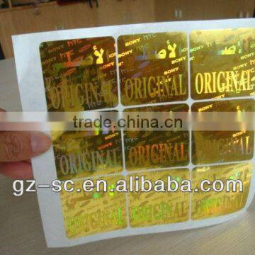 Gold 3D Hologram Sticker Hologram Label