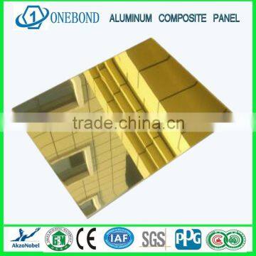 Glod Mirror Aluminum plastic Panel/Fireproof ACP /ACM