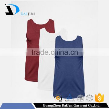 Daijun OEM china factory 100% cotton gym wholesale simple white plain men running singlet