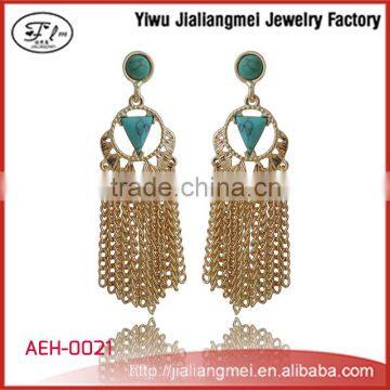 Fashion Multi Chain Tassels Top Design Elegant Ladies Stud Earrings