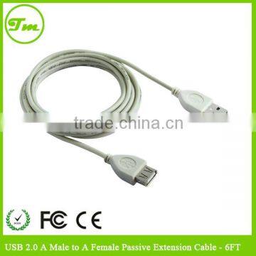 USB 2.0 cable A Male to A Female Passive Extension Cable - 6 FT