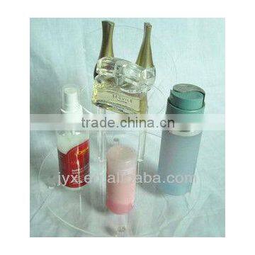 Two Tiers Cosmetic display Round Shape plexiglass acrylic makeup cosmetic display stand
