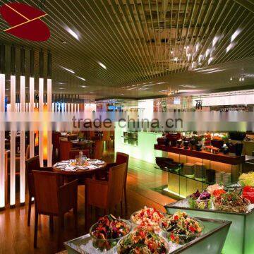 Hotel Cafeteria Ceiling Interior Design of Aluminum U-Tube Tiles