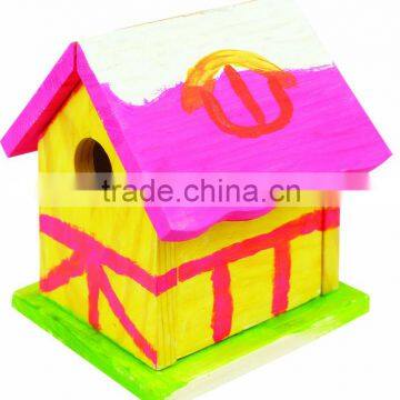Building Painting Wooden Birdhouse DIY Wooden Toy for Kids photo-3