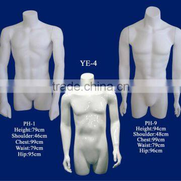 headless male upper body mannequin with straight arms