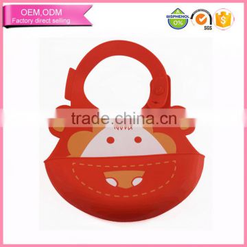 Food grade ultra flexible design wipeable silicone adult baby bib