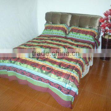 chinese style Multi-color thread blanket with pillowcase