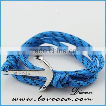 High Quality Colorful Leather Anchor Bracelet for Jewelry