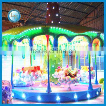 Theme Park Merry go Round Ride Mini Kids Christmas LED Decorative Carousel Ride photo-2