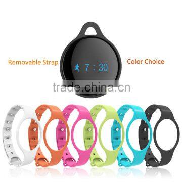 waterproof pedometer wristband with removable silicone strap