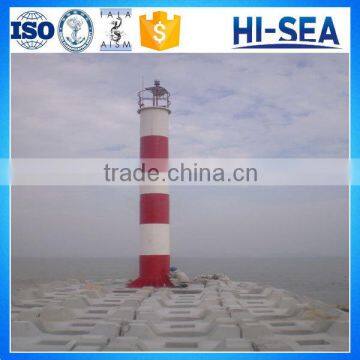 10 Meters High FRP Navigation Indicator Light Beacon With Solar Power Supply System