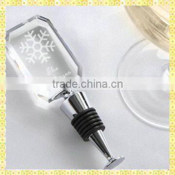 Exquisite Engraved Crystal Snow Wine Stopper For Christmas Decoration Gifts