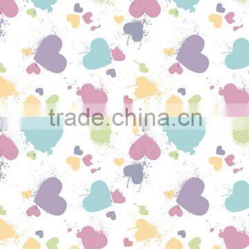 semi-transparent Printed love design PEVA/PVC shower curtains/wholesale curtain