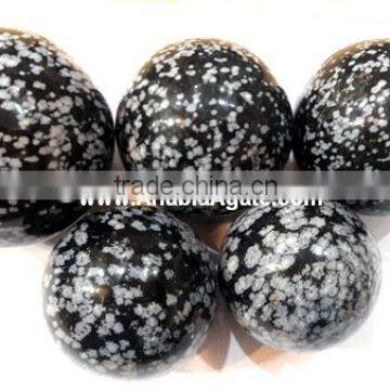 Wholesale Gemstone Snowflake Obsidian Balls : Gemstone Ball